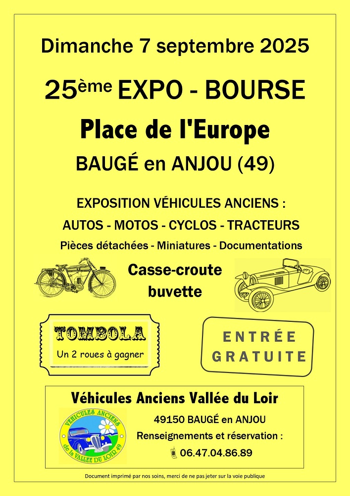 25e Bourse d'échanges et Exposition à Baugé en Anjou