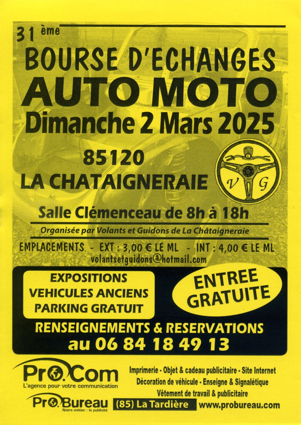 31éme Bourse d'échanges auto/moto La Chataigneraie