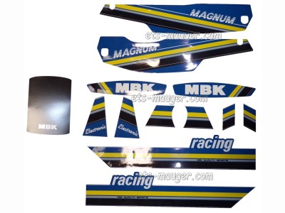 piece detachée mauger Kit autocollant MBK MAGNUM RACING 1988 BLEU DE FRANCE