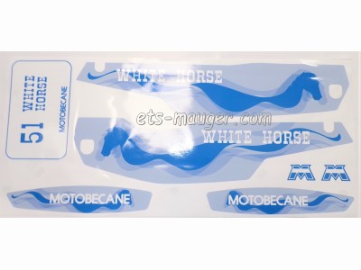 piece detachée mauger Kit autocollant MOTOBECANE 51 WHITE HORSE