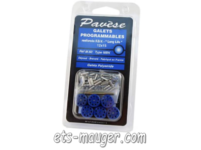 piece detachée mauger Galets variateur PAVESE programmable diam 15 mm (jeu de 6)