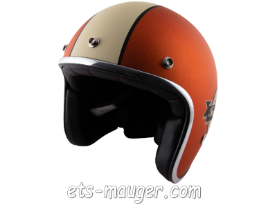 piece detachée mauger Casque TORX WYATT FAMOUS orange mat taille 59 L