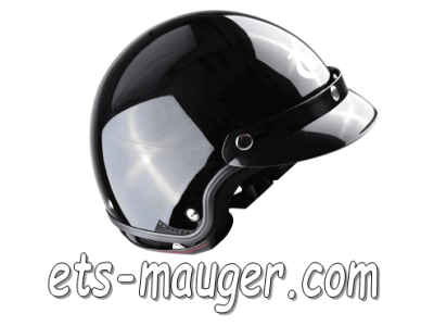 piece detachée mauger Casque demi-jet TRENDY noir taille (53-54) XS DESTOCKAGE