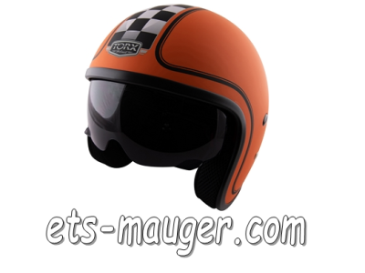 piece detachée mauger Casque TORX HARRY orange mat taille 55 S DESTOCKAGE