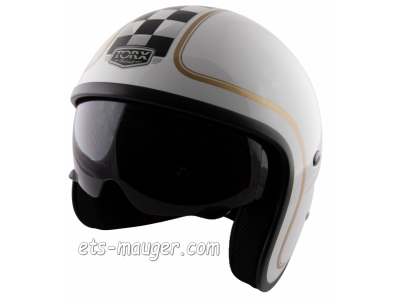 piece detachée mauger Casque TORX HARRY blanc brillant taille 55 S DESTOCKAGE