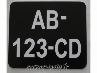 piece detachée mauger Plaque immatriculation  140 mm x 120 mm alu SIV noir standard