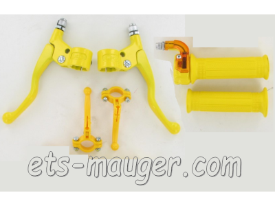 piece detachée mauger Poignée mini targa JAUNE métal / plastique (le kit)