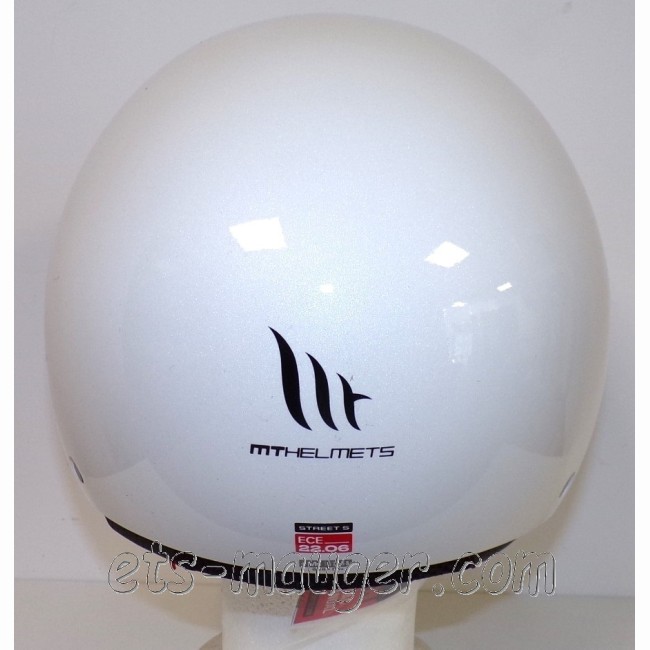 Casque jet MT STREET blanc brillant taille L (59-60)