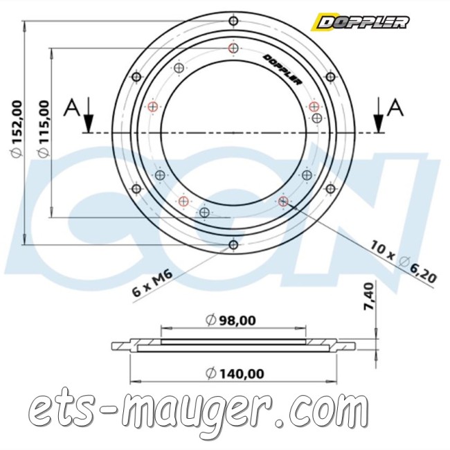 PORTE COURONNE DOPPLER OPEN MBK 51 ALU NOIR