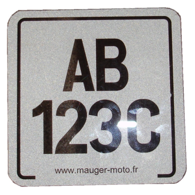 Plaque immatriculation 100 mm x 100 mm