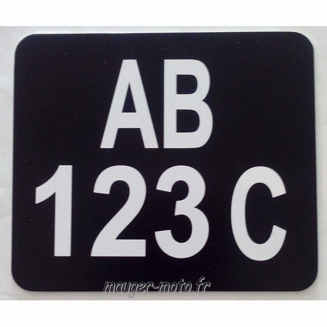 Plaque immatriculation 140 mm x 120 mm  alu noir standard