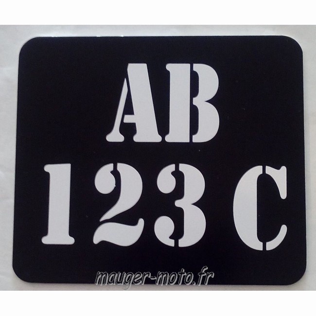 Plaque immatriculation 140 mm x 120 mm alu noir vintage