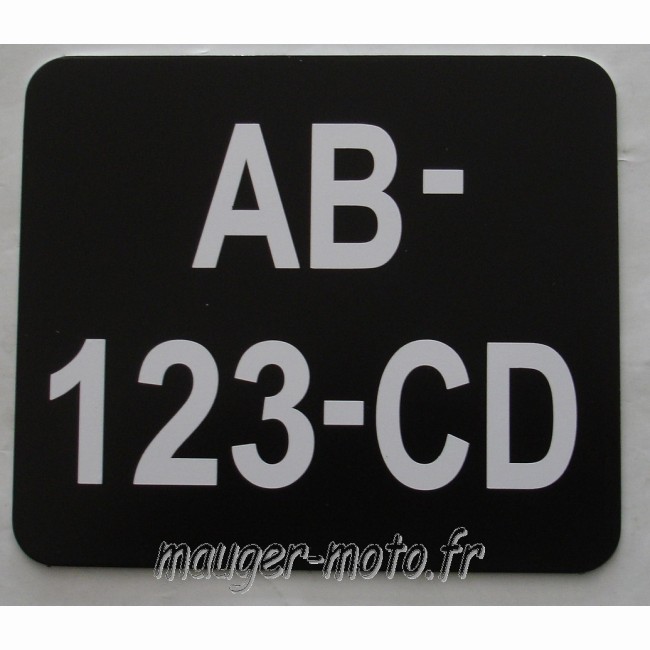 Plaque immatriculation  140 mm x 120 mm alu SIV noir standard