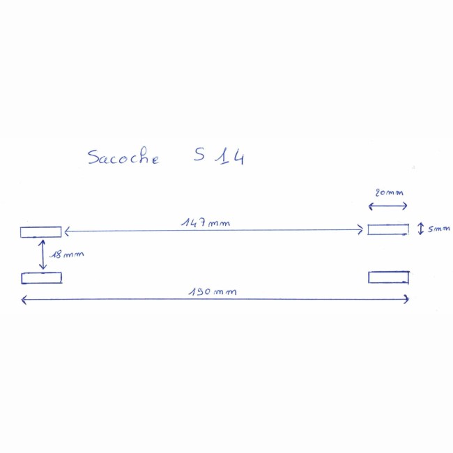 Sacoche type S14 gris SANGLES (paire)