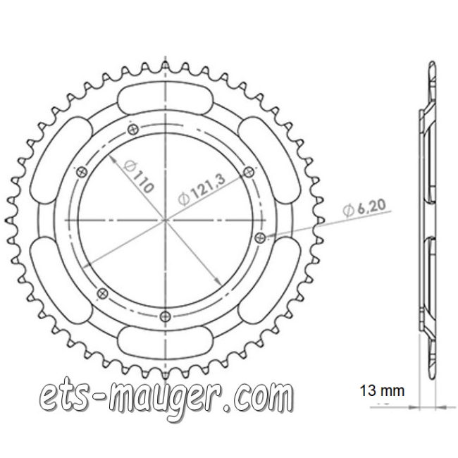 Couronne ø 110 mm 60 dents