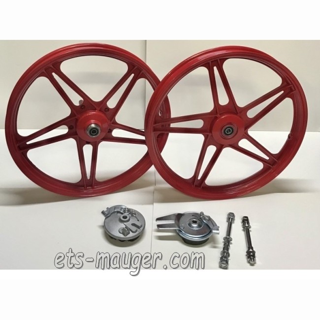 Roues à batons type BERNARDI 17 pouces ROUGE (paire)