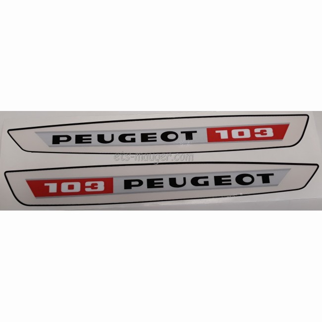 Autocollant réservoir BLANC Peugeot 103 (paire)