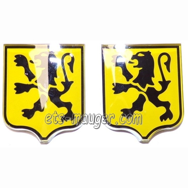 Logo Peugeot  boite à outil / réservoir JAUNE (paire)