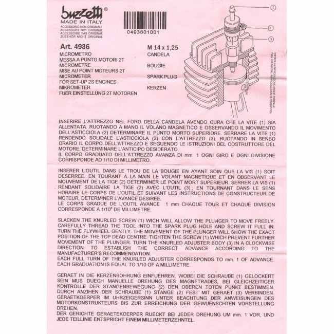 Pige de calage allumage micrometrique BUZZETTI