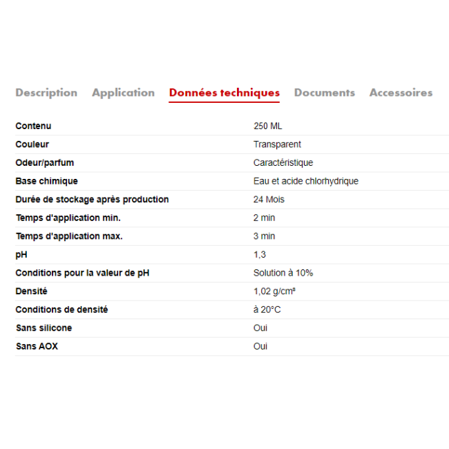 Dissolvant rouille superficielle 250 ml