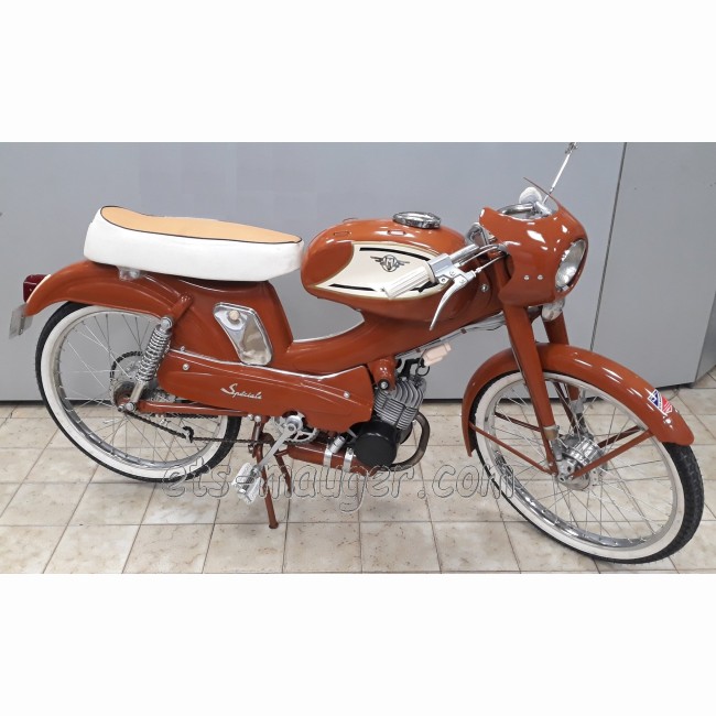 Bombe de peinture orange chaudron  Motobécane