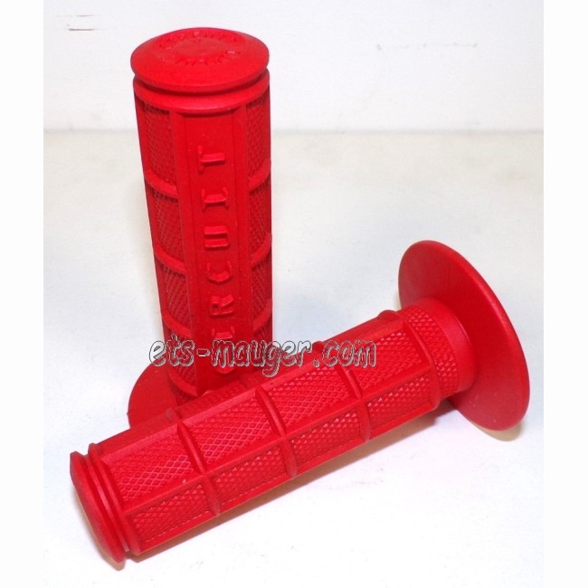 Revêtement caoutchouc grip MX ROUGE (paire)