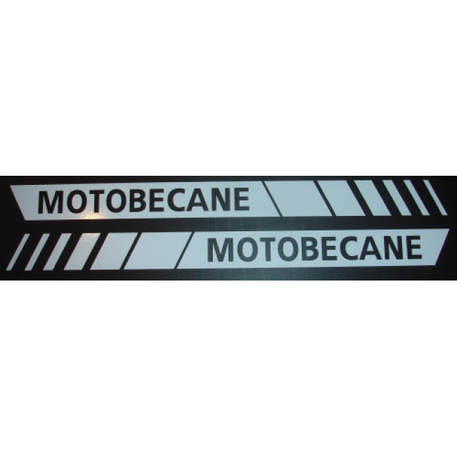 Autocollant poutre Motobécane blanc (paire)